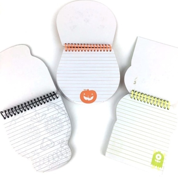 Halloween Spiral Notepads Pumpkin Skull Monster Glitter Planner Girl Accessories - Picture 2 of 8